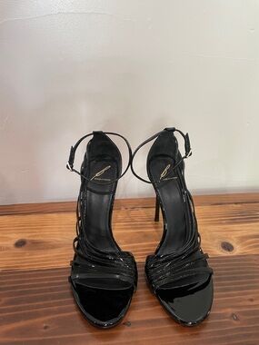Brian Atwood Lesina Strappy Black Sandals Heels Size 10